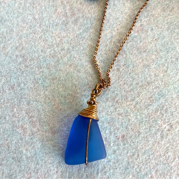 Jacob’s Fashion Jewelry Blue Sea Glass and Sterling Silver Necklace Greenport NY - Picture 10 of 16